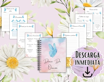 Diario de Oración en Español,Diario de oración para Mujeres Imprimibles, Diario Digital Cristiano, Planificador de Oraciones,Diario de Fe