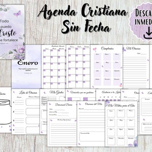 Agenda cristiana sin fecha,Agenda Cristiana en español,Agenda Imprimible, Agenda Cristiana Imprimible, Agenda Cristiana,Formato PDF