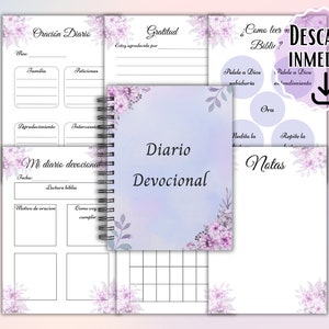 Diario Devocional para Mujeres Imprimible, Diario Cristiano en español, Diario Espiritual Mujer PDF, Diario de Fe Cristiana Español