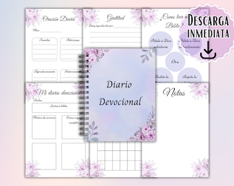 Diario Devocional para Mujeres Imprimible, Diario Cristiano en espagnol, Diario Espiritual Mujer PDF, Diario de Fe Cristiana Español