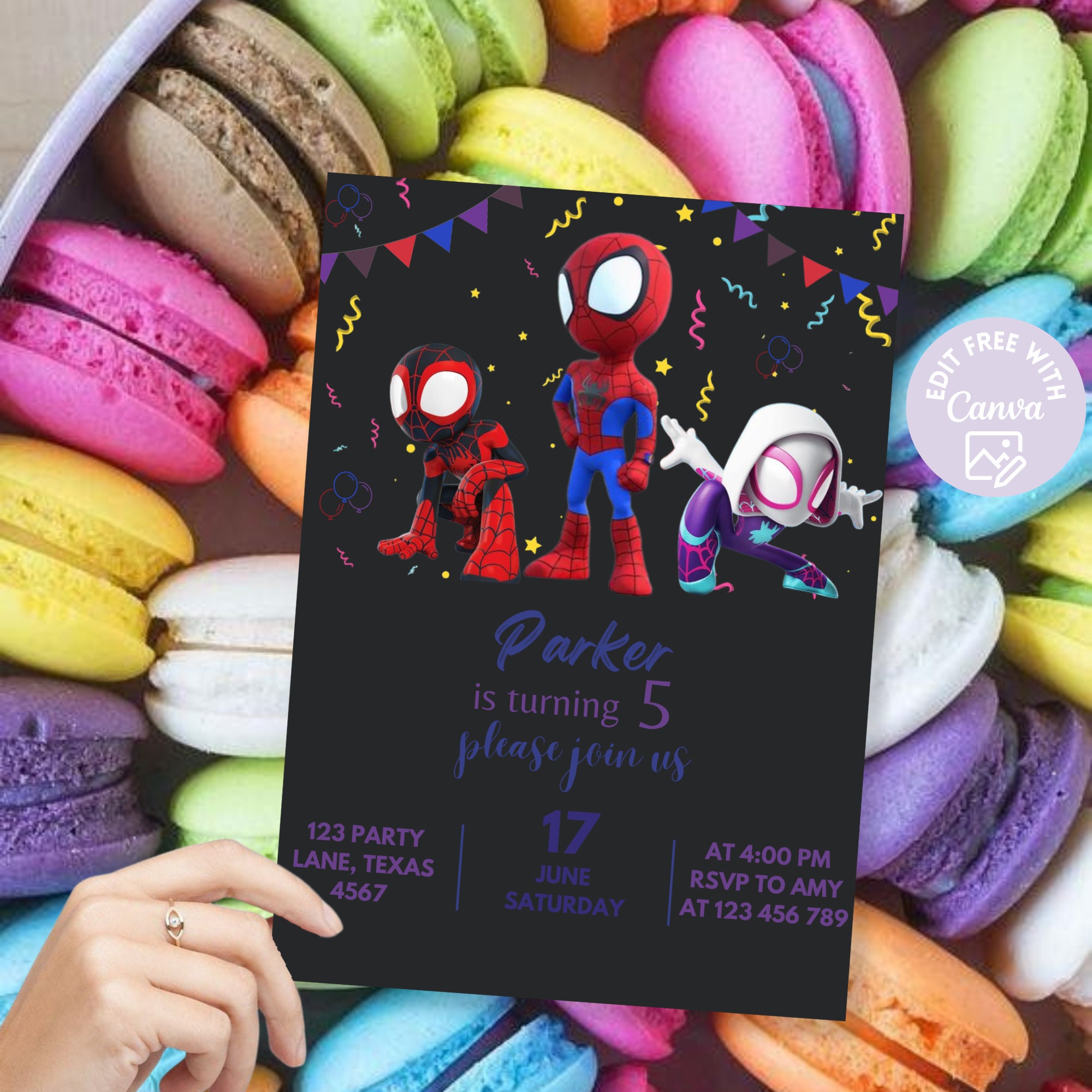 Spidey Invitation, Spidey and His Amazing Friends, Editable Spidey Spidey Invitation, Spidey and His Amazing Friends, Editable Spidey