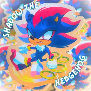 Shadow the hedgehog- vinyl Matt sticker handmade and weatherproof.