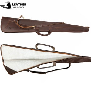 Leather Rifle case, Leather Shotgun Slip Case, Clay Hunting Shooting case, Leather Shotgun Sleeve case, Gift For Hunters, Leather Handmade