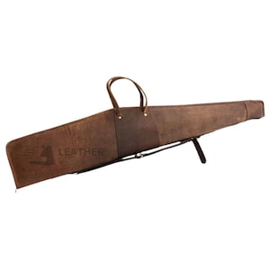 Leather Shotgun Slip Case for Hunting, Distressed brown shotgun case, rifle case, gift for hunters, personalization available , Handmade