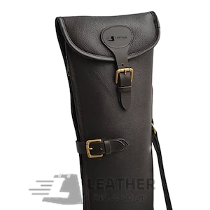 Leather Shotgun Slip Case for Hunting, Black leather shotgun Sleeve, rifle case, gift for hunters, personalization available , Handmade