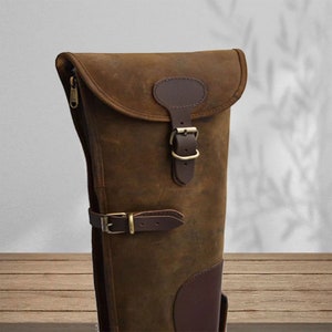 Custodia in pelle per fucile da caccia, custodia spessa marrone per fucile da caccia, custodia per fucile, regalo per cacciatori, personalizzazione disponibile, fatta a mano