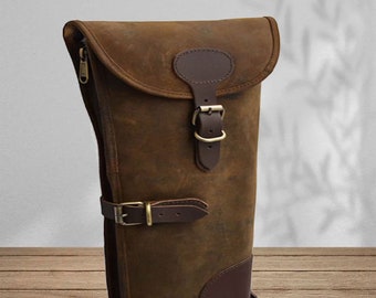 Handmade Leather Shotgun Slip Case, Fleece Lined, Hunting Rifle Case
