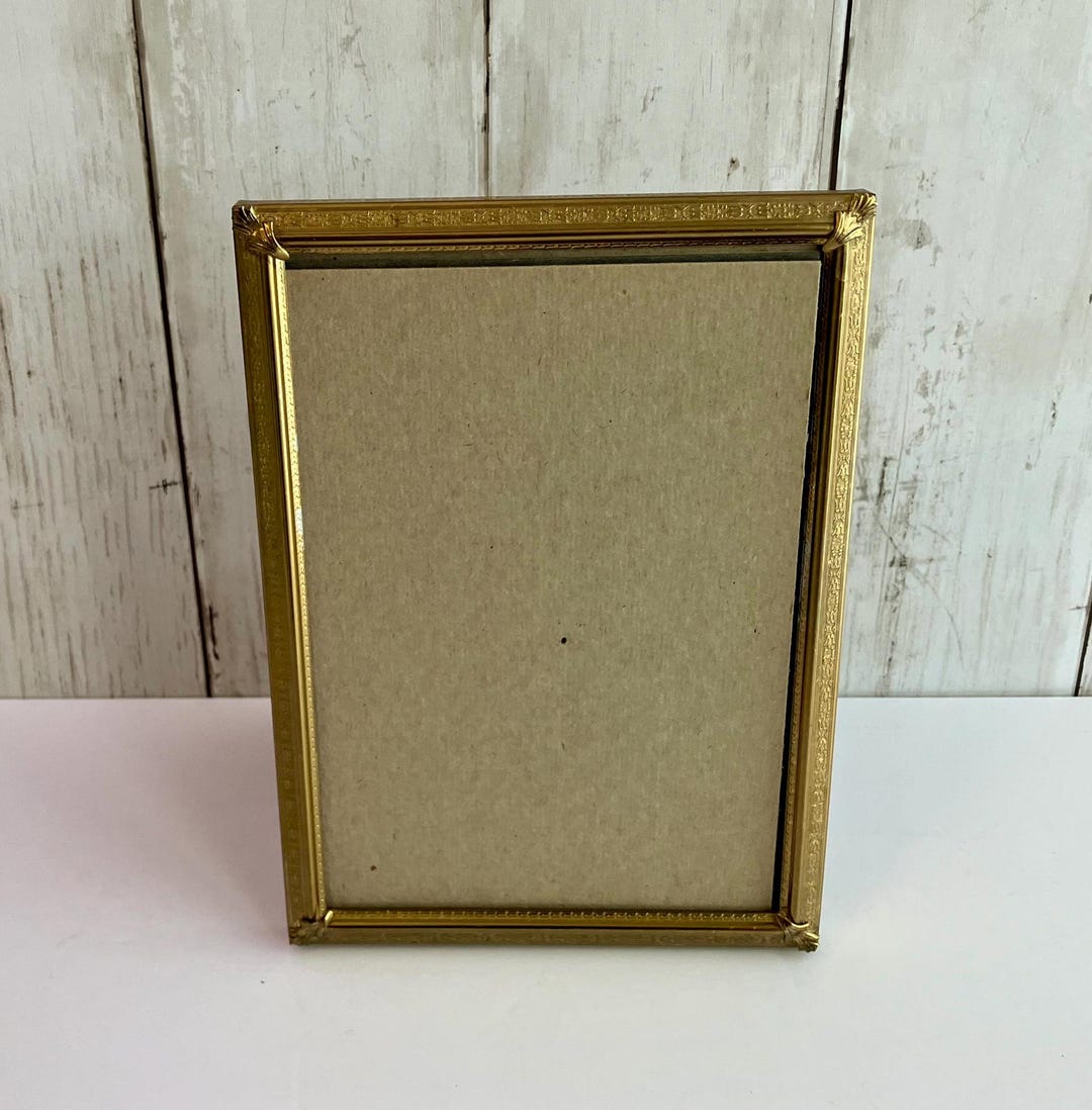 Metal Picture Frame 5 X 7 Gold Tone Photo Frame. Metal Frame, Table Top ...