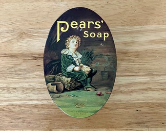 Vintage tin, Pear's Soap, oval, made in England 1986, Centenary collectible tin.