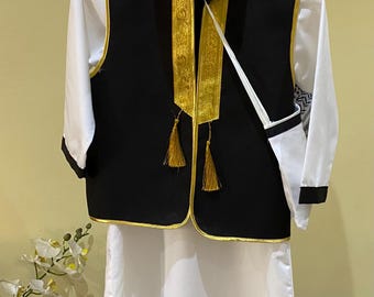 Kids Thobe with Matching Vest, Bag and Cap | Muslim Toddler Abaya Baby Boy Thobe Set Kids Thobe Set Newborn to 9 Years Children Clothing