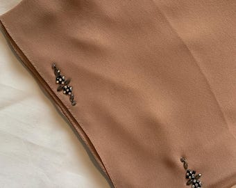 Stenbroderad chiffong hijab: Lätt khimar huvudbonad strass hijabs fest hijabs