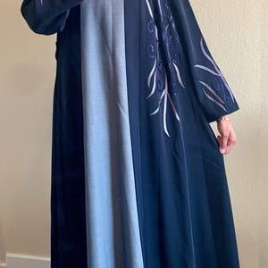 4 Piece Abaya Blue with Hijab for Women Khimar Jilbab Nida Abaya Wedding Party Embroidered Abaya Plus Size Open Abaya with Hijab