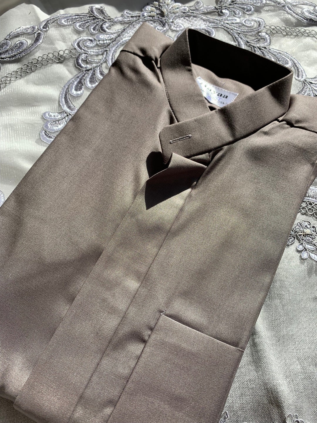 Arabische Robe Jungen Jubba Thobe - Muslimische Gebetskleidung, Weiß/Schwarz Islamische Robe Jungen