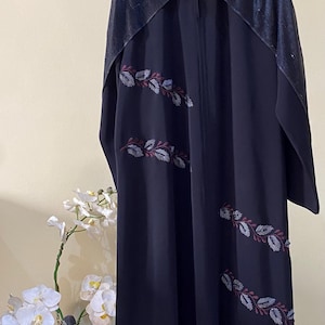 Plus Size Black Abaya with Chiffon Hijab