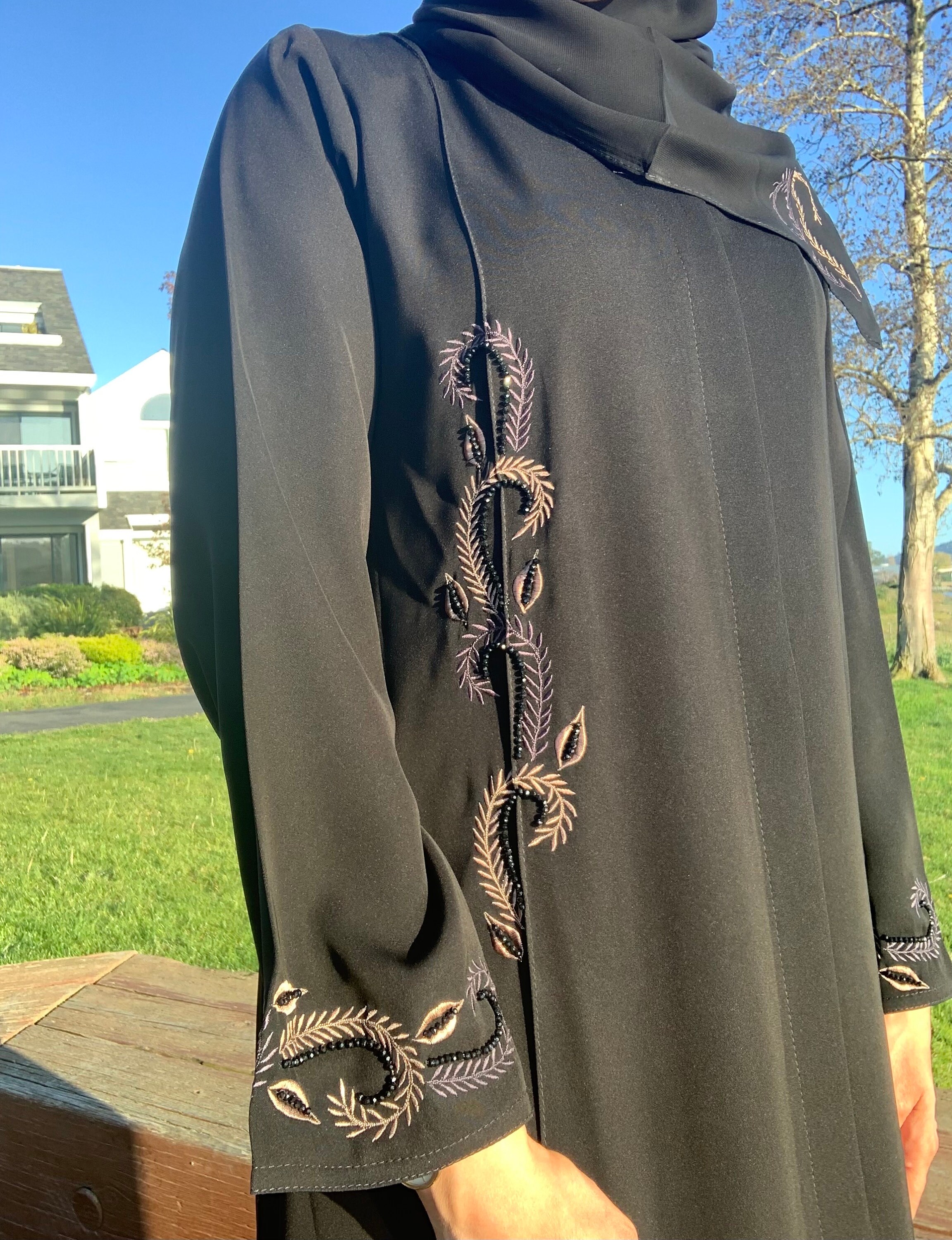 Abaya Black With Hijab, Black Abaya for Women Khimar Jilbab Abaya Set ...