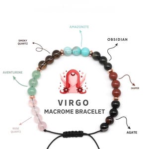 Bransoletka damska Virgo Birthstone, bransoletka astrologiczna zodiaku, amazonit, awenturyn i kamienie lecznicze, pomysł na prezent urodzinowy na sierpień/wrzesień