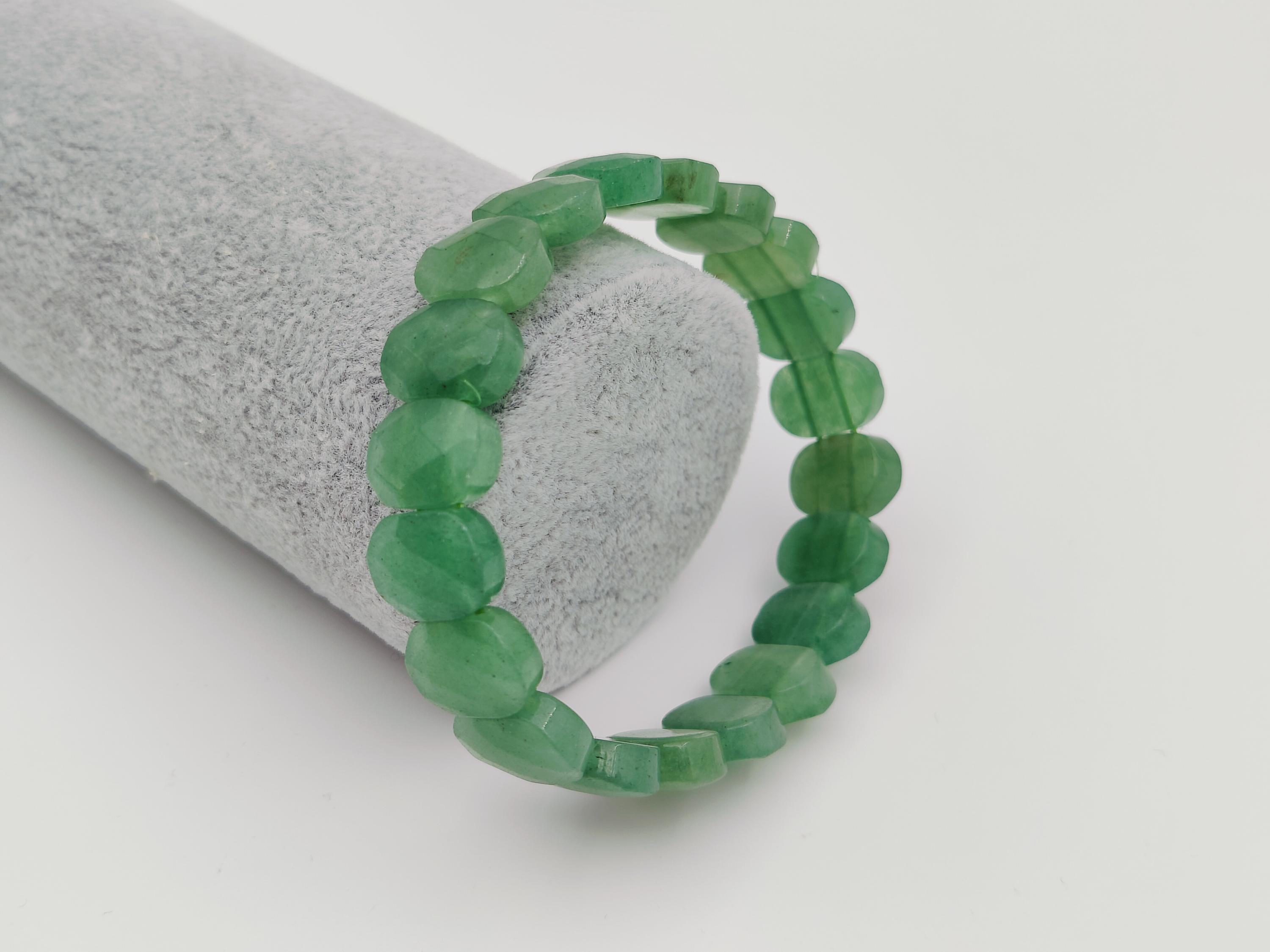 Real Green Aventurine Crystal Bracelet, Natural Aventurine Beads, Healing & Good Luck Jewelry, Stretch Chakra Bracelet, Spiritual Gift Idea