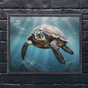 Sea Turtle Print: Ocean Animal Wall Art (Digital Download)