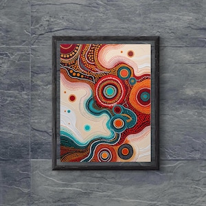 Australian Aboriginal Dot Art Print: Indigenous Home Decor (Digital Download)