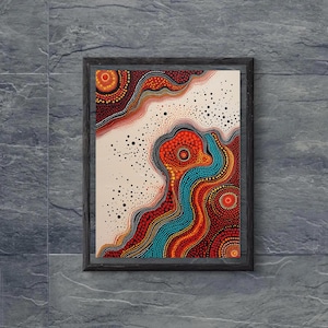 Australian Aboriginal Dot Art Print: Indigenous Home Decor (Digital Download