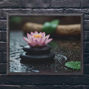 SPA STONES  Digital Wall Art, Bathroom Wall Decor, Zen Garden, Calming Wall Decor, Yoga Wall Art, Housewarming Gift, Digital Download