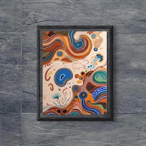 Australian Aboriginal Dot Art Print: Indigenous Home Decor (Digital Download)