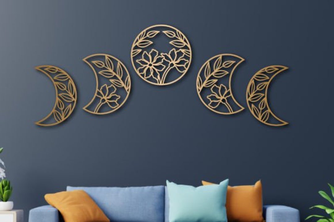 Phases of the Moon Set of 5 Metal Art Decor Livingroom Decor - Etsy