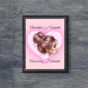Inspirational Woman Empowerment Printable Art, Teen Girl Wall Decor, Motivational Quote Print, Digital Home Decor