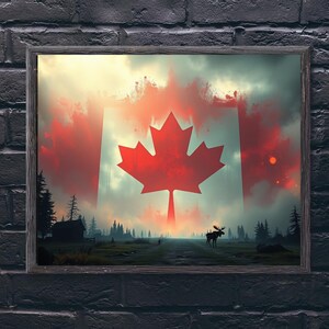 Canada Flag Art Print: Patriotic Home Decor (Digital Download)