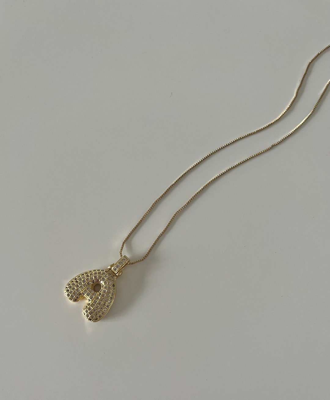 Gold Pendant Personalised Necklace Non Tarnish Etsy