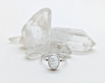 Natural Aquamarine Solitaire Ring