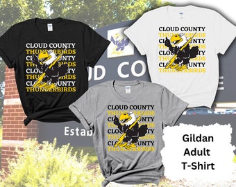 Cloud County Community College Apparel, Tshirt, Sweatshirt, Thunderbirds, Concordia, KS, Staff Gift, Student Gift, Faculty Gift, Fan Gift