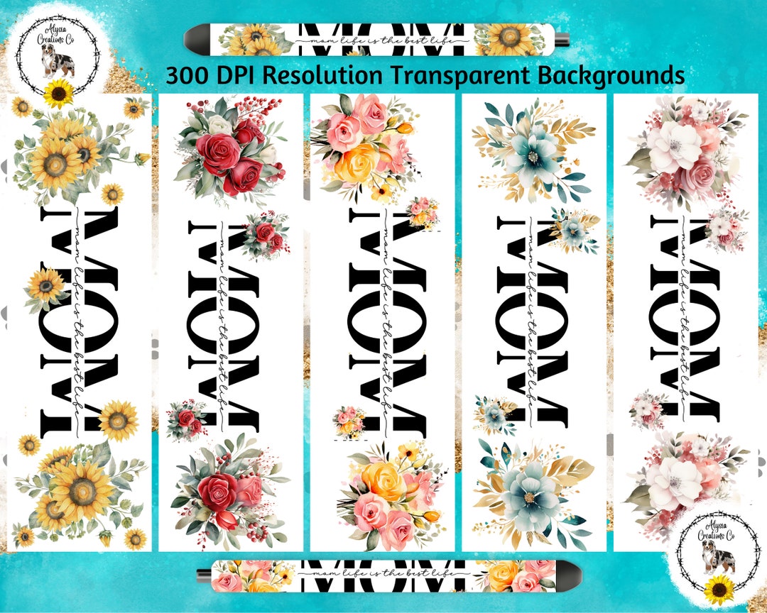 Mom Pen Wraps, Mom Gifts, Epoxy Pen Wraps, Floral Pen Wraps, Mom Life ...