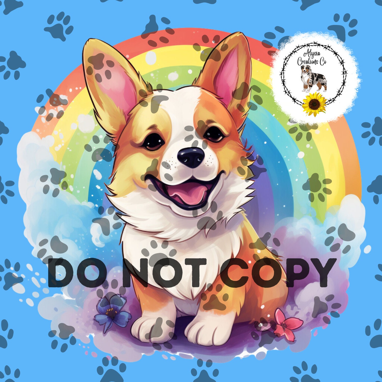 Corgi Rainbow PNG Graphics, Corgi Printable, Watercolor Clipart ...