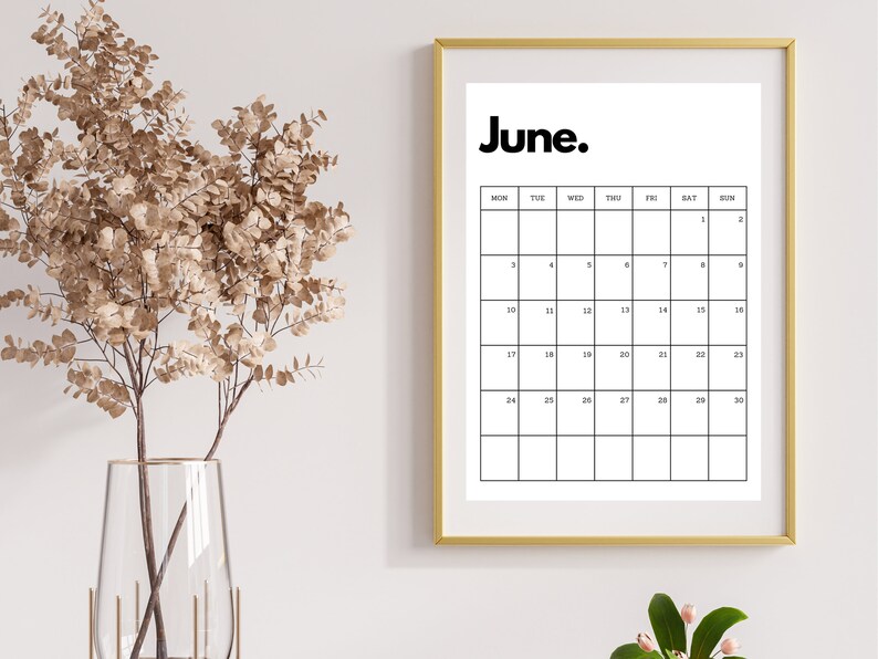 Printable Calendar 2024 Monthly Planner Monday Start Sunday Start A4