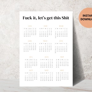 Swear Calendar - Etsy