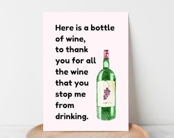 Funny Mothers Day Card Printable | Printable Cards Mothers Day | WINE