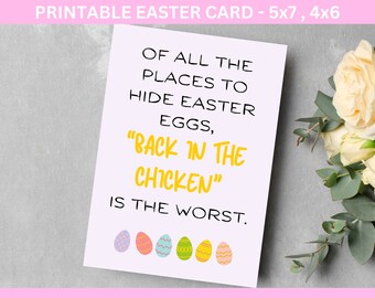 Biglietto di Pasqua stampabile: divertente biglietto di Pasqua