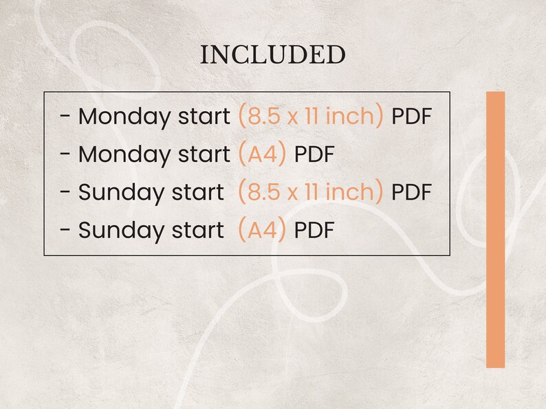 Printable Calendar 2024 Monthly Planner Monday Start Sunday Start A4