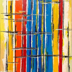 Rain of colors ©Shamalee Rajapakse, acrylic painting created on a 20 x 16” stretched canvas