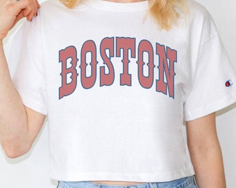 Vintage Boston Baseball Cropped Shirt Boston Baseball Tshirt Retro Style T-Shirt Gift for Boston baseball Fan Boston Red Sox Gift Crop Top