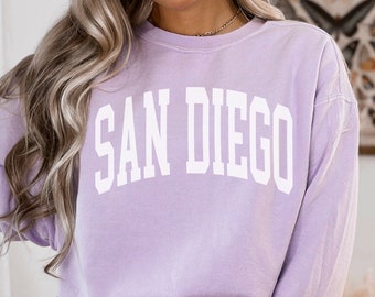 San Diego Sweatshirt California State Gift Comfort Colors Trendy Vintage Inspired Sweater Graphic Sweatshirt Aesthetic Minimalist Crewneck