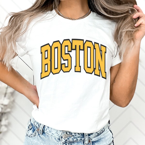 Vintage Boston Hockey Shirt Bruins Hockey Tshirt Retro Style T-Shirt Gift for Bruins Hockey Fan Boston Bruins Gift