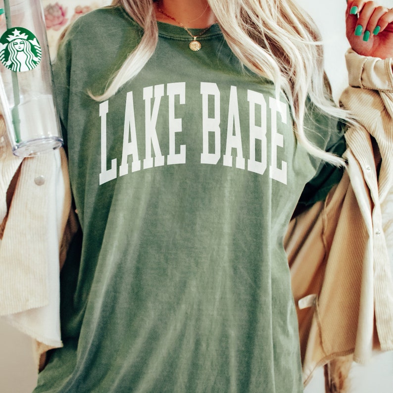 Lake Babe Shirt Retro Comfort Colors Lake Shirt Oversized Summer T ...
