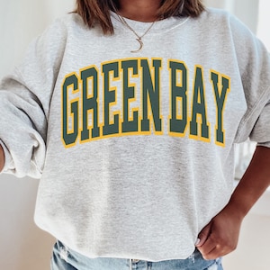 Vintage Green Bay Football Sweatshirt Packers Football Crewneck Retro Packers Shirt Gift for Packers Football Fan Green Bay Packers Gift