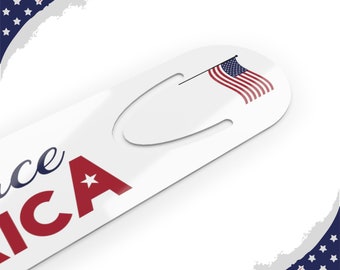 Patriotic Bookmark Made in USA American Flag Gift for Reader Gift for United States Patriot Embrace America Red White Blue Stars Stripes