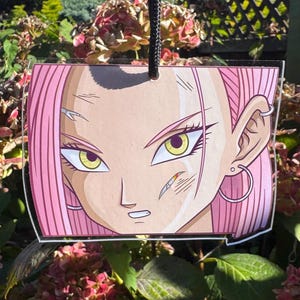 DBZ Android 18 Acrylic Car Mirror Accessory Hanger | Handmade Anime Acrylic Charm | JDM