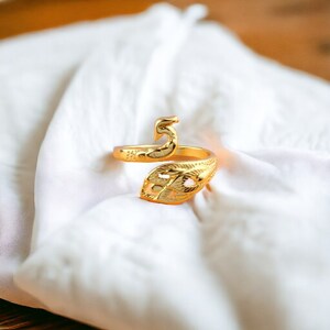 Bunter Pfau Ring verstellbar japanischer ring, verstellbar, versilberter ring, kunstvoller goldring, eleganz, geschenkidee, mond Gold 1