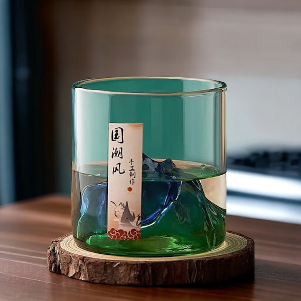 Superbe verre de montagne japonais | japonais artistique, japonais exotique, geschenkidee, spirituel, hochzeitsdekoration, verrerie, geschir