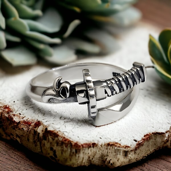 Entchantig Katana Sword Ring | adjustable ring, silber schmuck, verstellbar, silvered ring, japanese artful, japanese elegance, geschenk